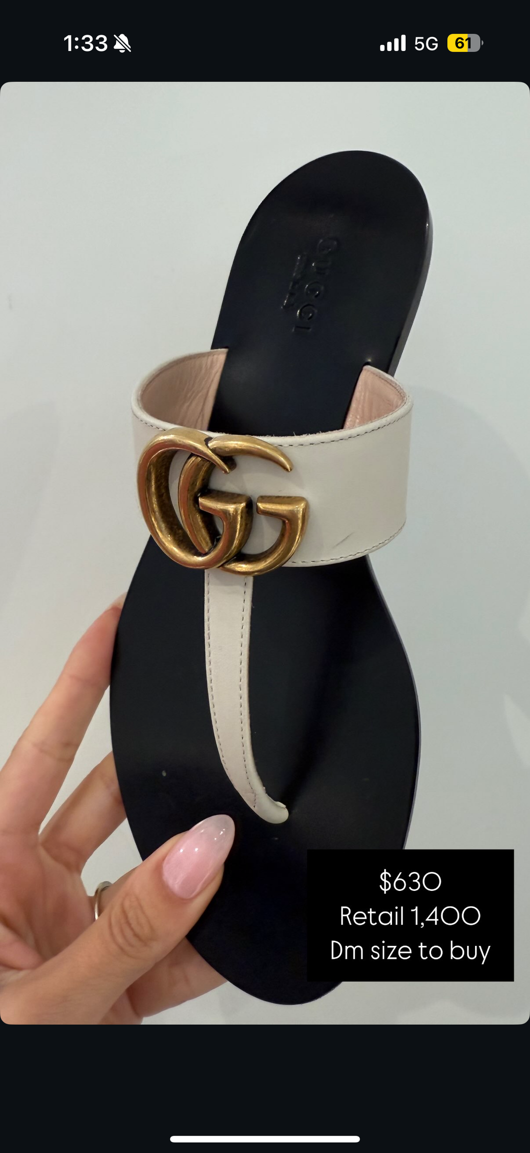 Gucci white sandals