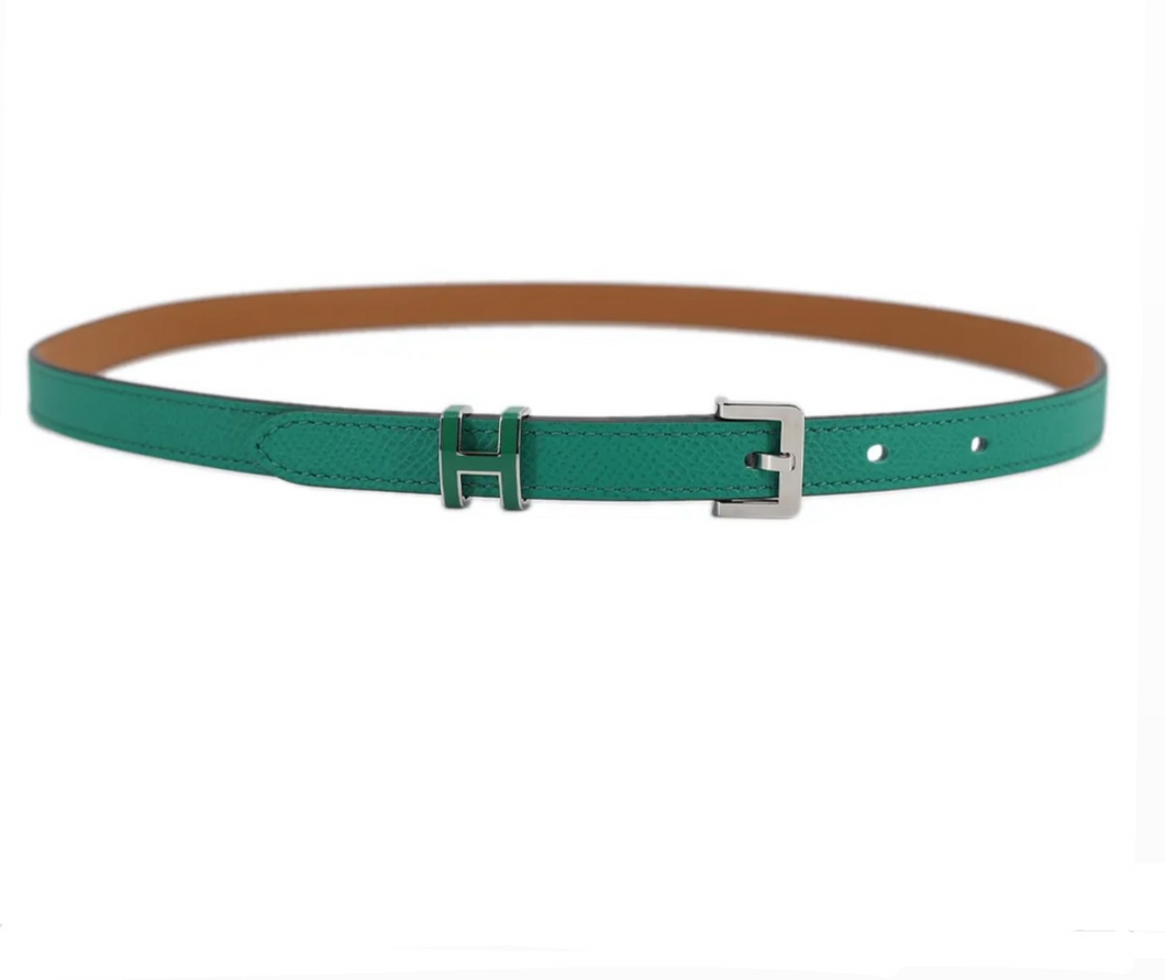 pop H Hermes belt Jade and blue