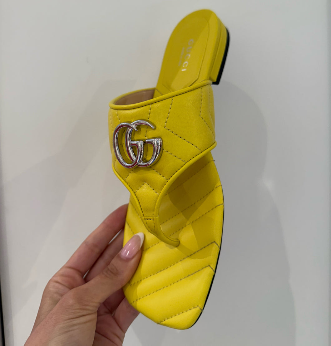 Yellow Gucci sandals