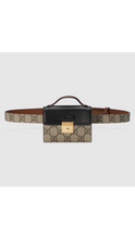 Load image into Gallery viewer, Gucci Supreme Monogram Calfskin Mini Padlock Top Handle Belt Bag
