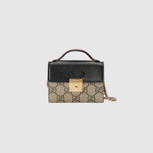 Load image into Gallery viewer, Gucci Supreme Monogram Calfskin Mini Padlock Top Handle Belt Bag
