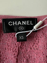 Load image into Gallery viewer, Chanel 2022 pink sparkle camellia knit crop top

