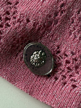 Load image into Gallery viewer, Chanel 2022 pink sparkle camellia knit crop top
