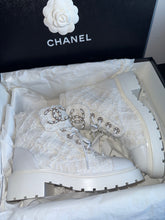 Load image into Gallery viewer, Chanel Tweed Ankle Combat Boots
