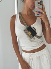 Load image into Gallery viewer, Gucci Supreme Monogram Calfskin Mini Padlock Top Handle Belt Bag
