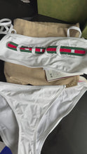 Load and play video in Gallery viewer, Gucci white logo bikini new with tags
