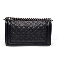 Load image into Gallery viewer, Womens Chanel BLK CAVIAR RHW OLD  HandbagMED BOY
