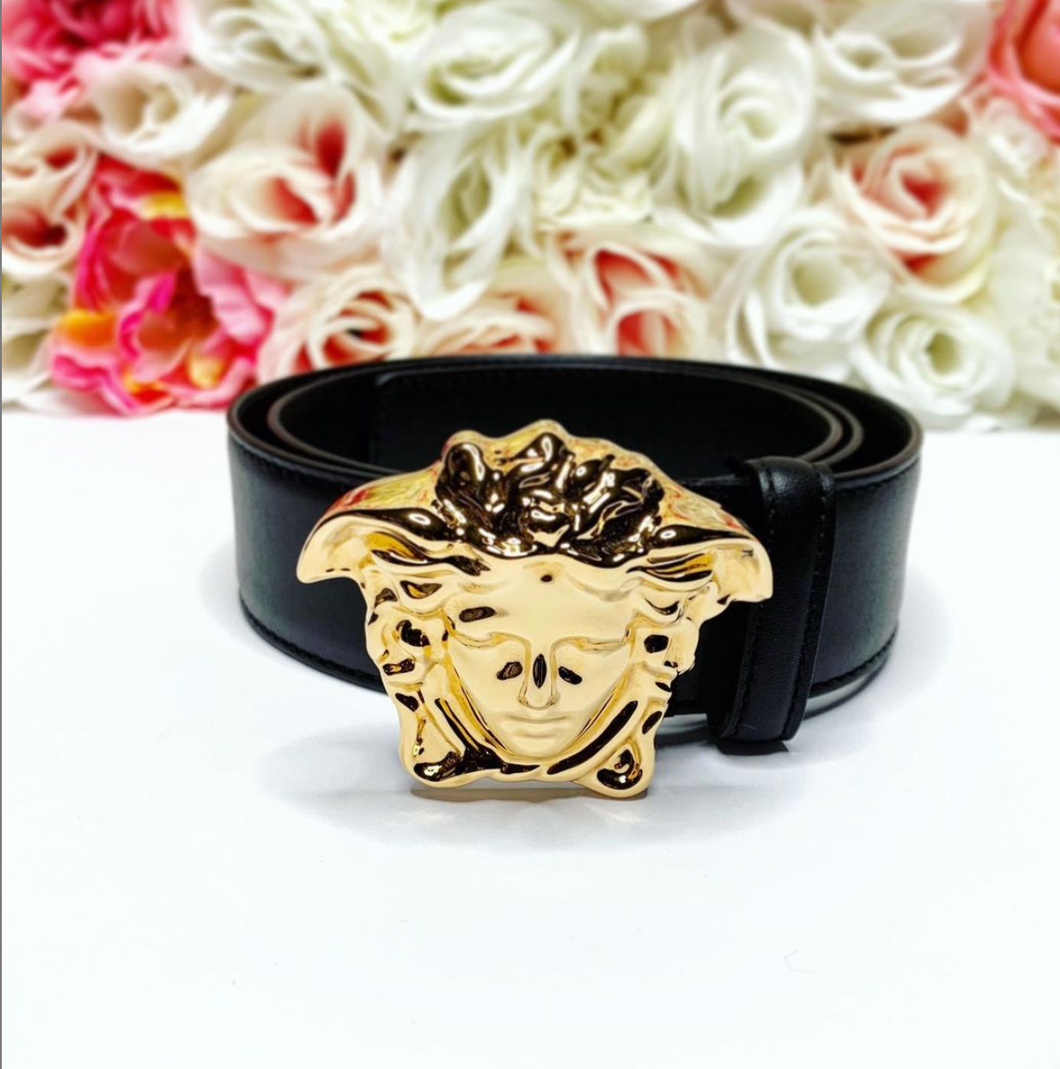 VERSACE PALAZZO BELT W/MEDUSA BUCKLE